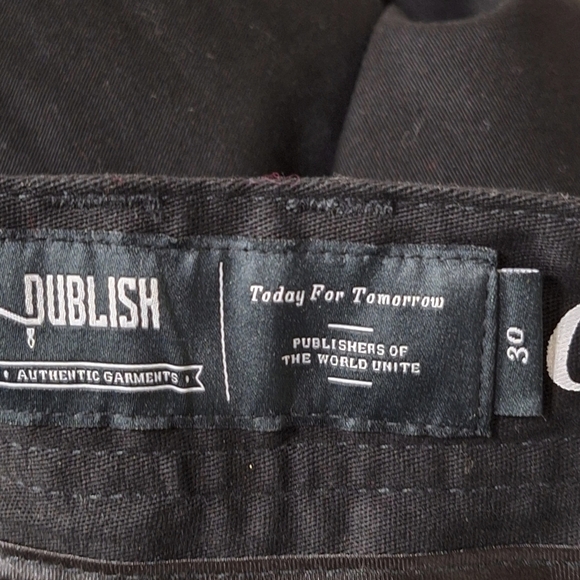 Publish Black Cargo Streetwear Athleisure Utilitarian Denim Jogger Pant Size 30 - Picture 9 of 11